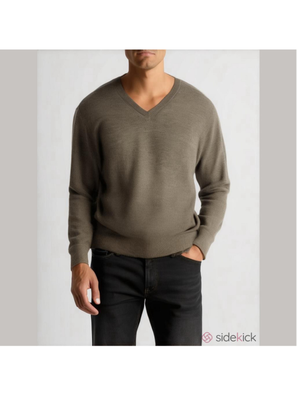 Banana republic Men's Gray Extra Fine Merino Wool V-Neck Sweater size M